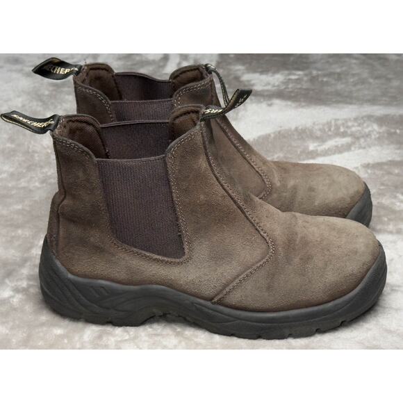 Skechers Work Tapter ST Brown Suede Chelsea Boots Mens Size 7.5 - Picture 14 of 16